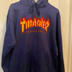 NWT Thrasher Flame Hoodie Navy